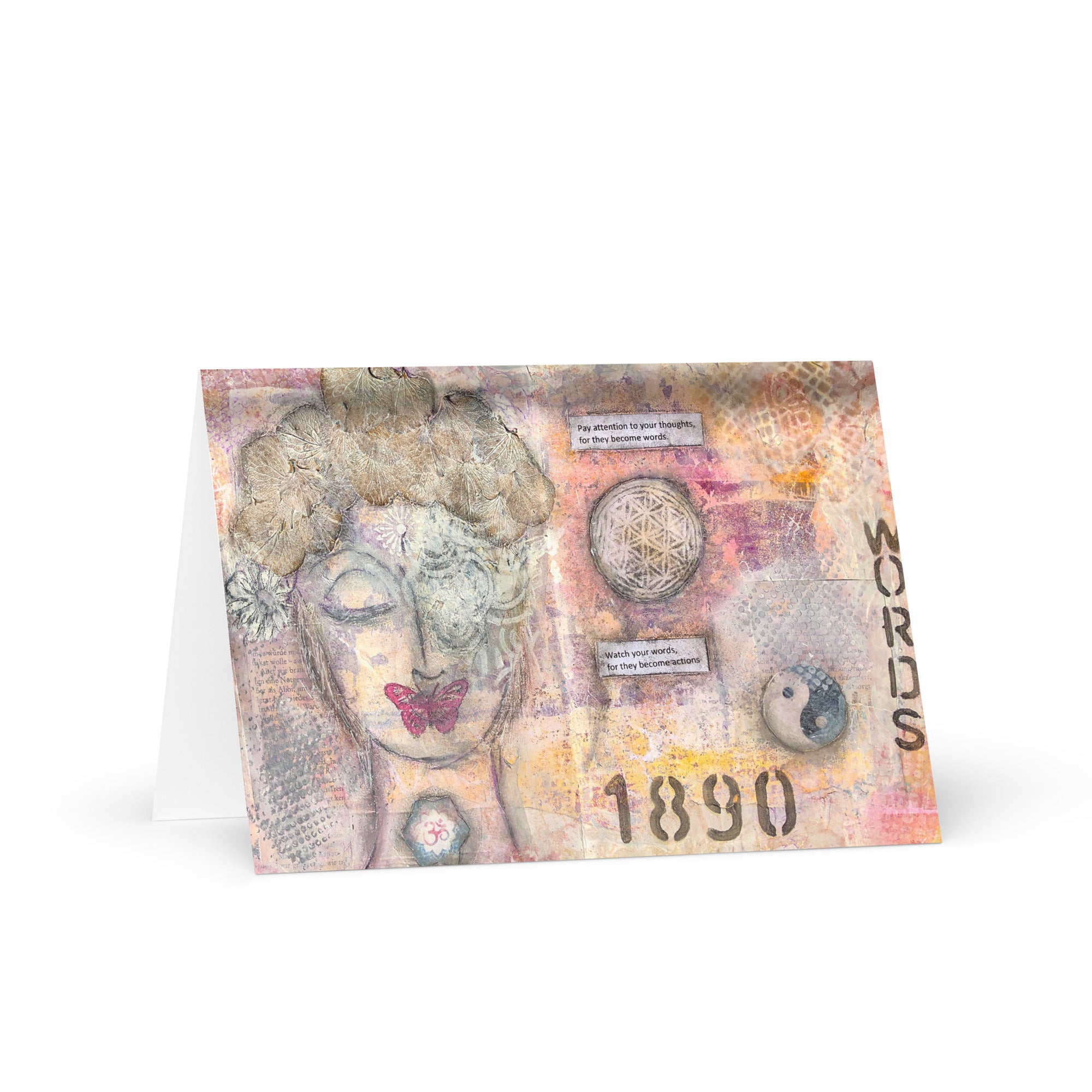 Grußkarte Words - Mixed Media Stil