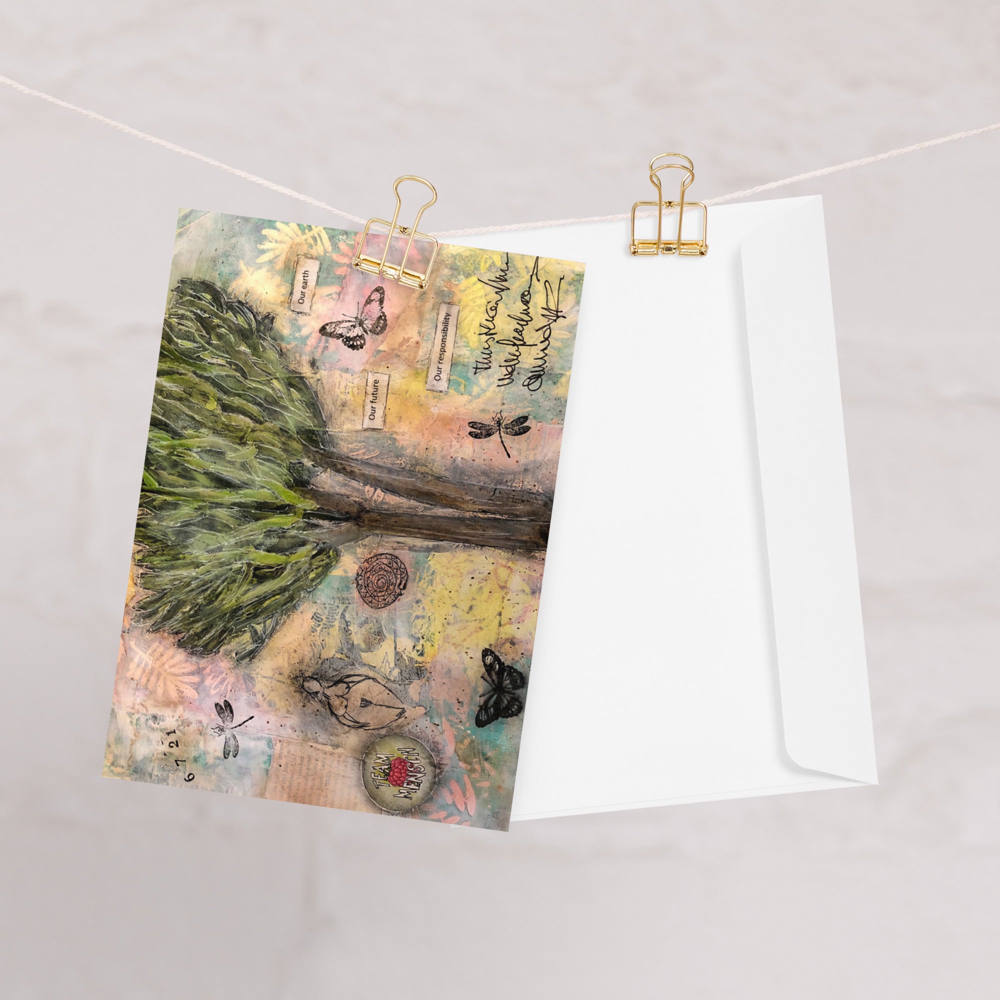 Grusskarte Mutter Erde - Mixed Media Stil