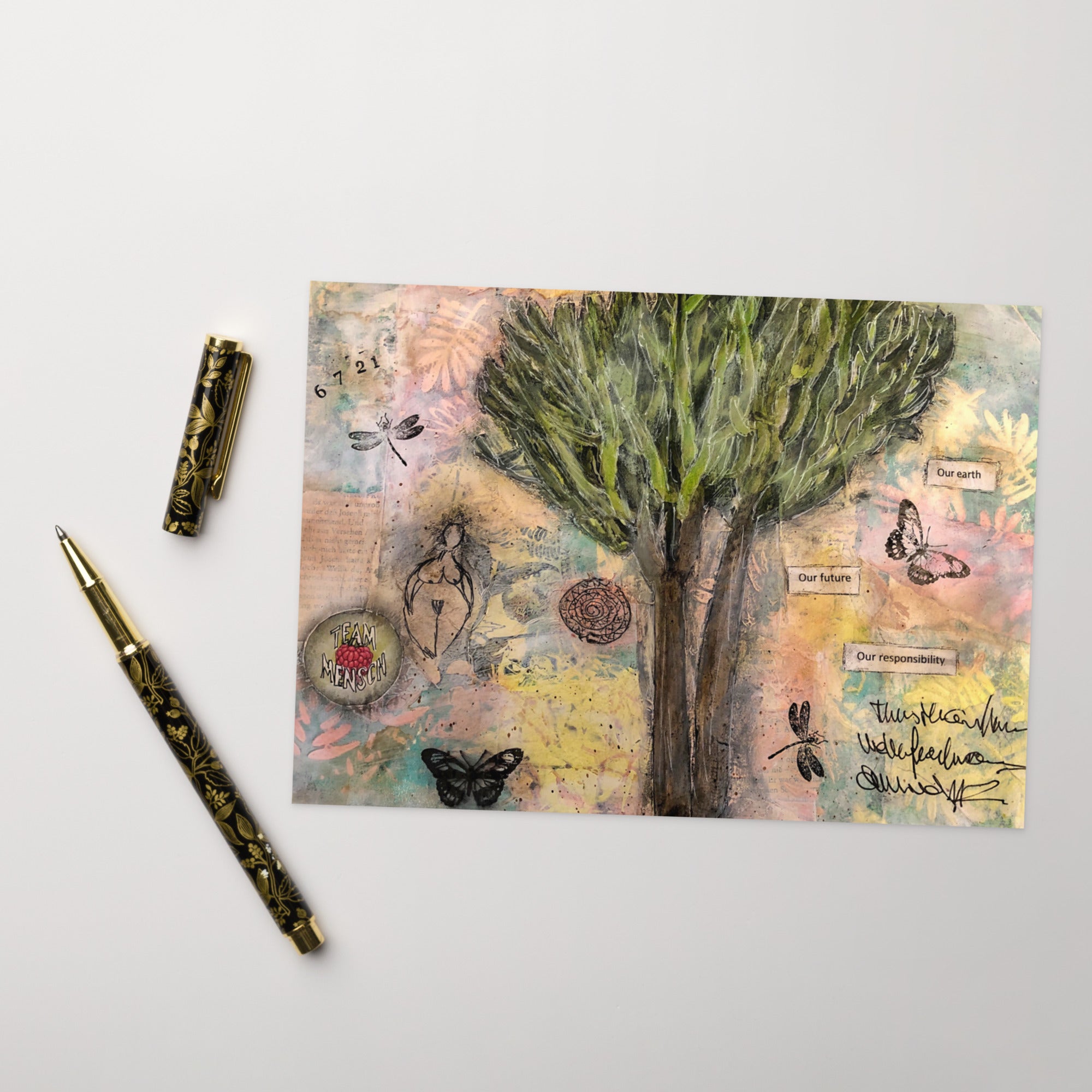 Grusskarte Mutter Erde - Mixed Media Stil