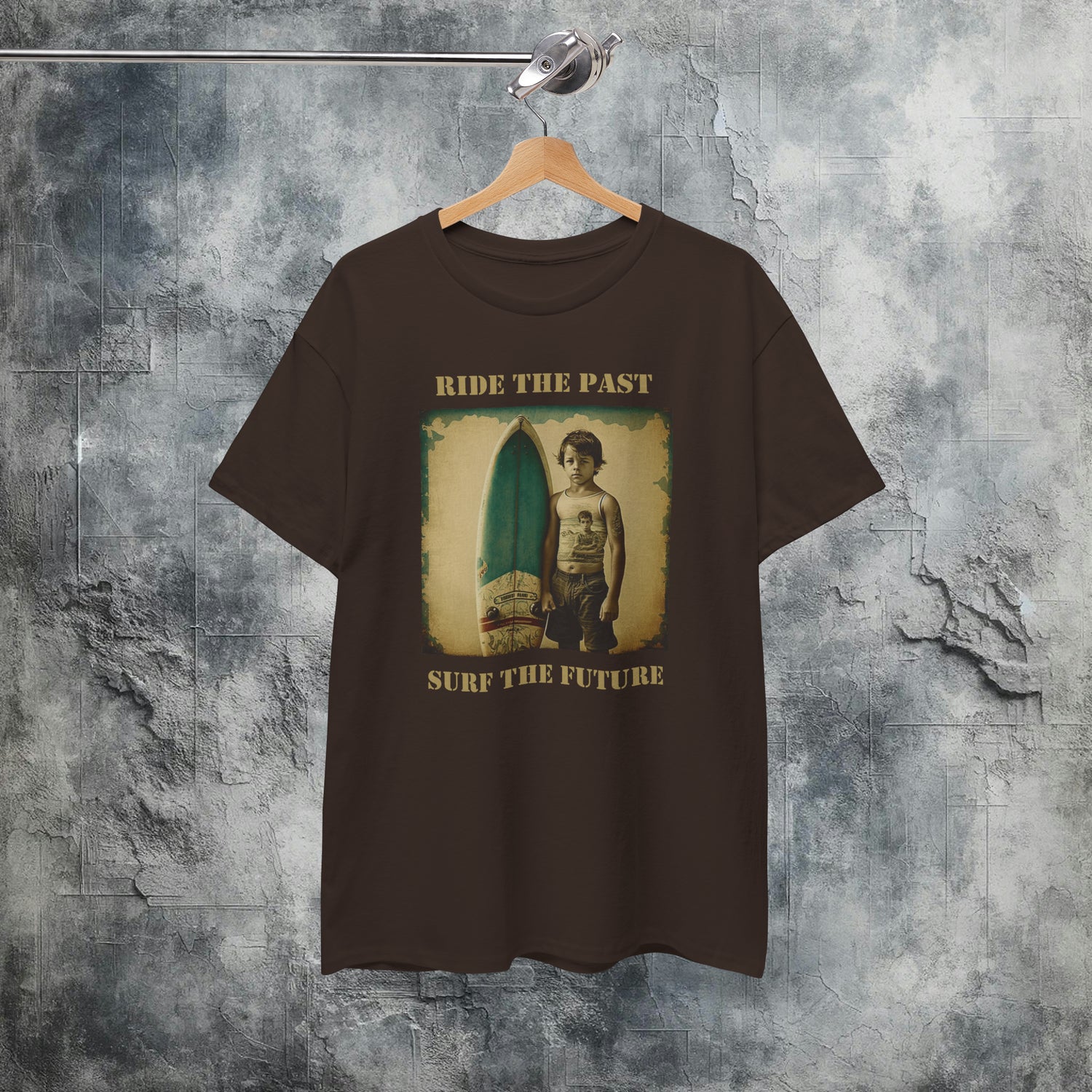 Ride the Past, Surf the Future - Vintage Surfer Shirt, Unisex Heavy Cotton