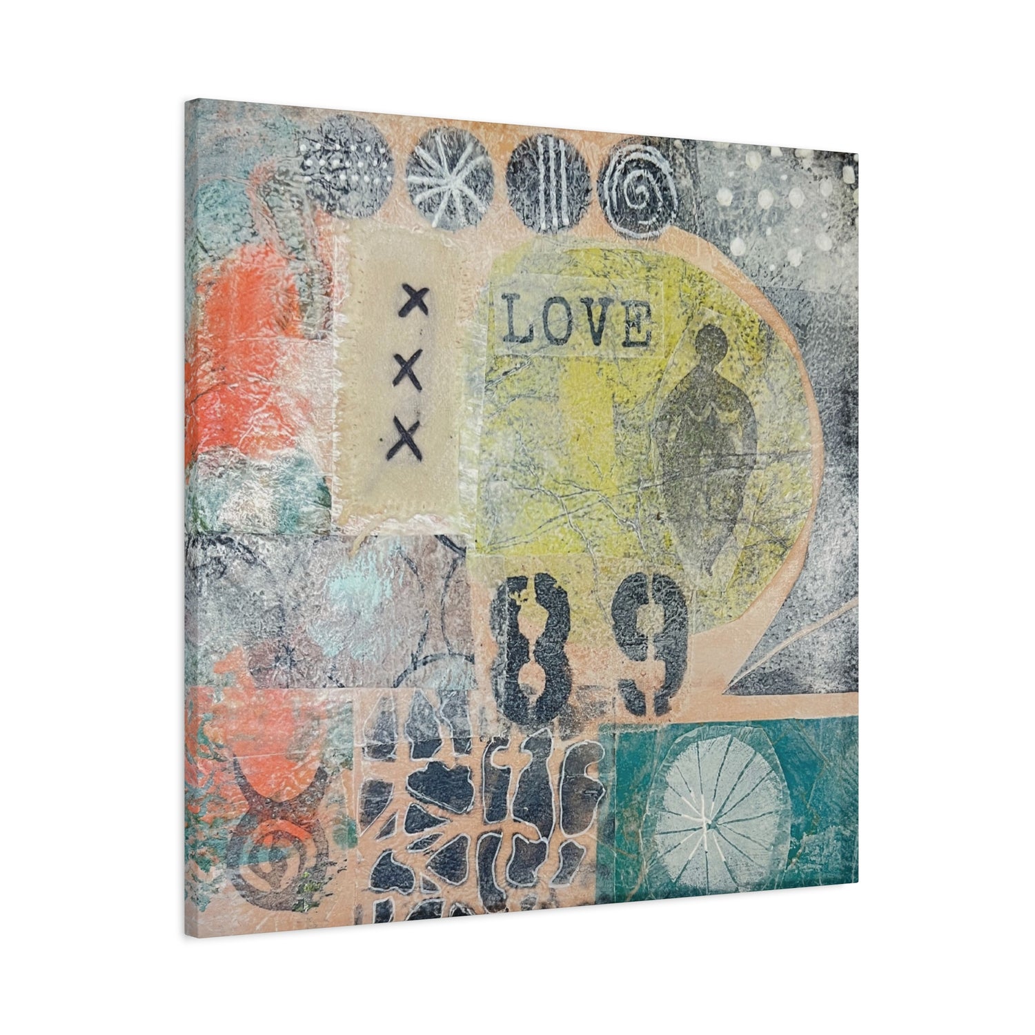 Feminine Love - Mixed Media Collage - Matte Canvas, Stretched