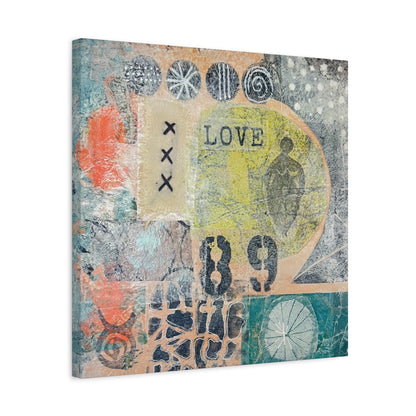 Feminine Love - Mixed Media Collage - Matte Canvas, Stretched