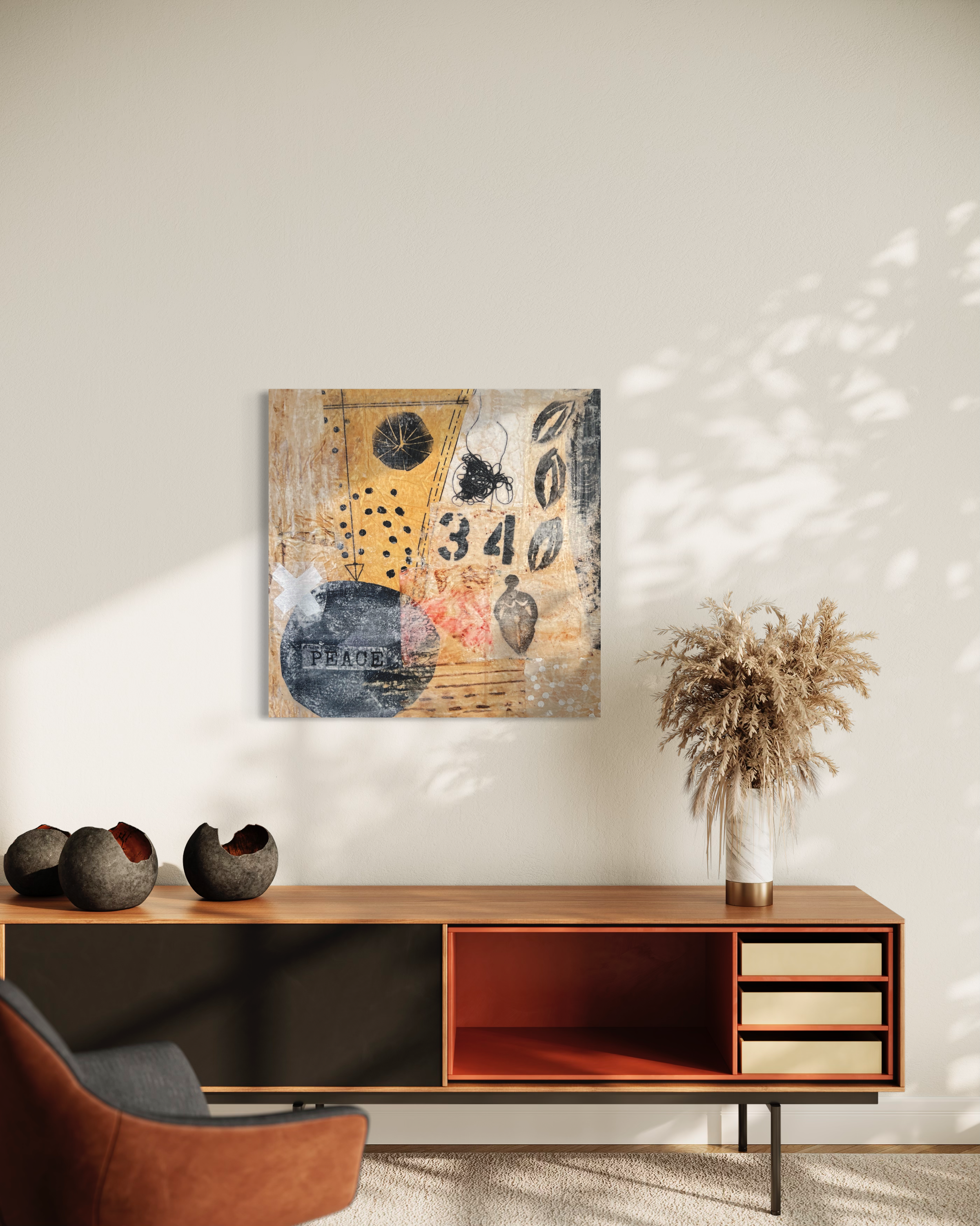 Inner Peace - Mixed-Media-Collage - Matte Canvas, Stretched